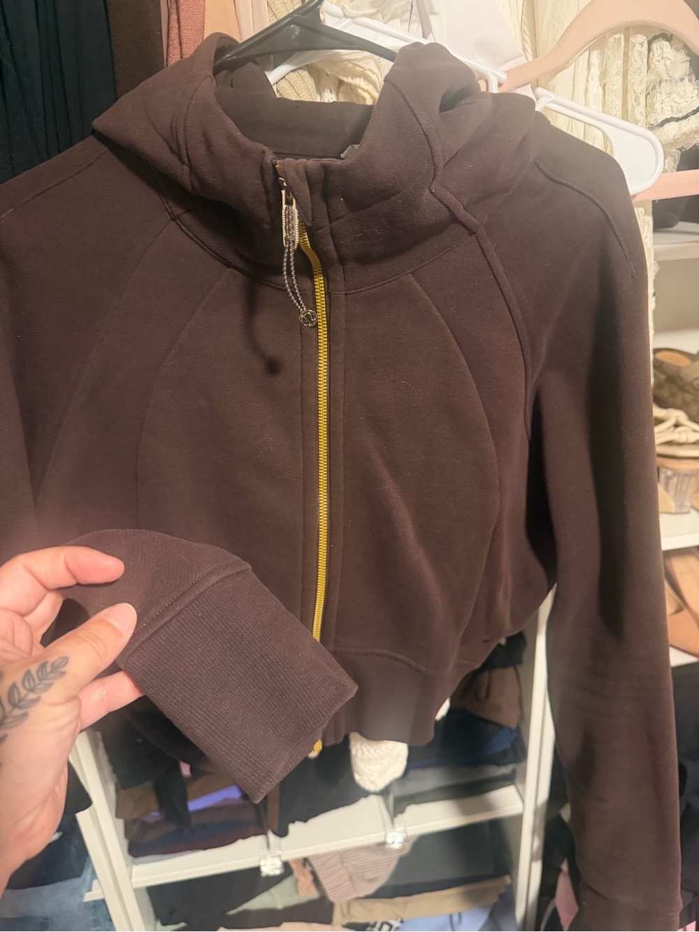lululemon athletica Chocolate Brown Hoodie with Cream Tag